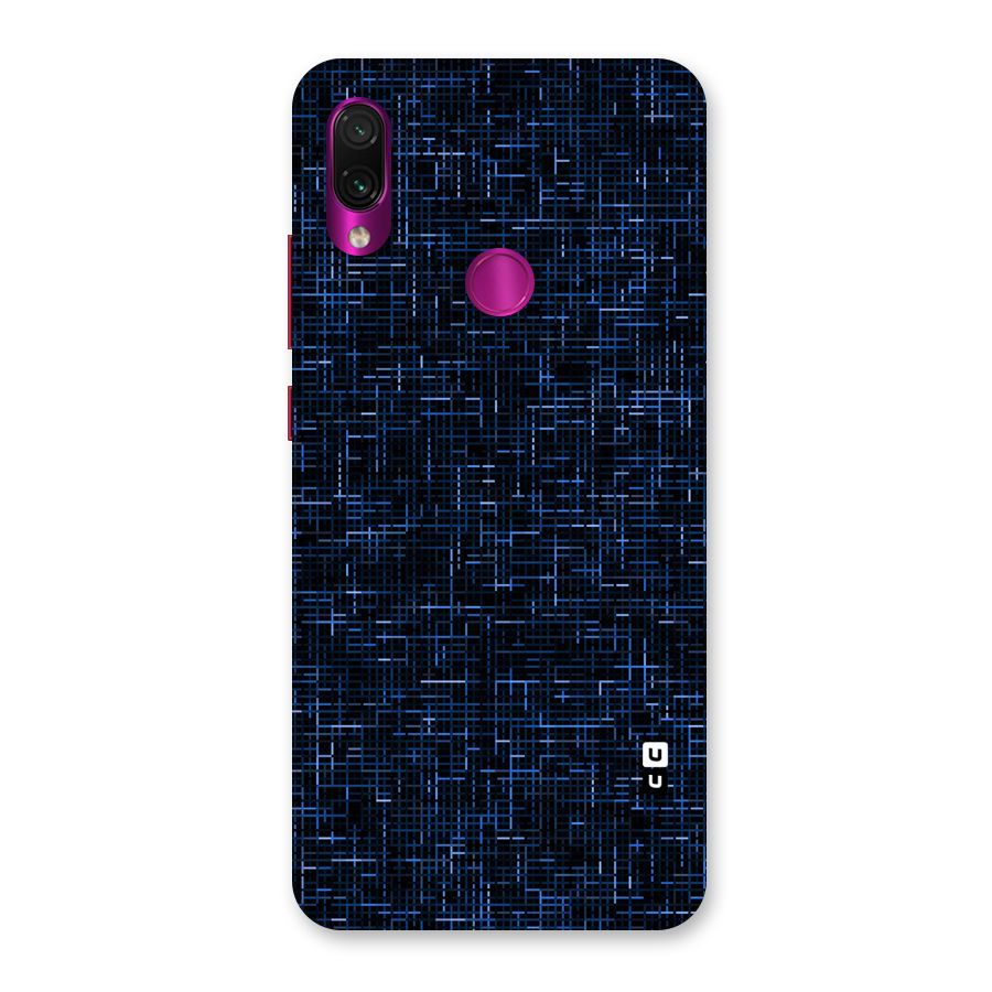 Criss Cross Blue Pattern Back Case for Redmi Note 7 Pro