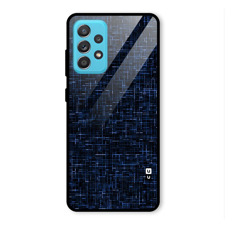 Criss Cross Blue Pattern Glass Back Case for Galaxy A52