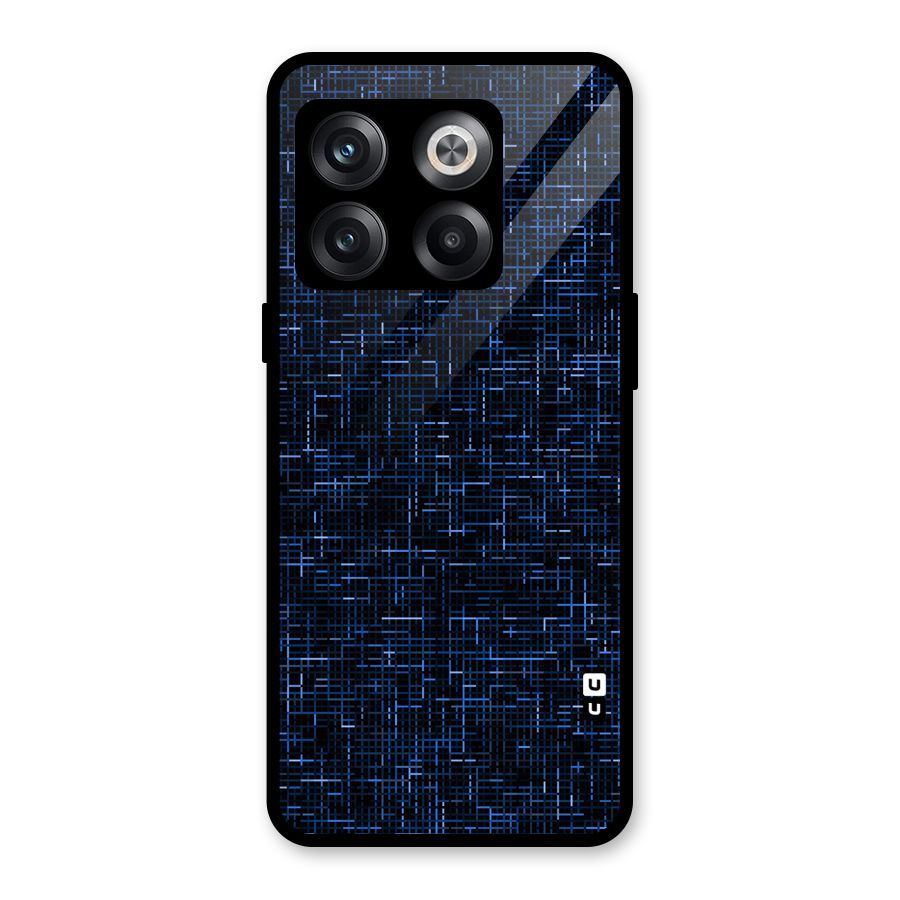 Criss Cross Blue Pattern Glass Back Case for OnePlus 10T