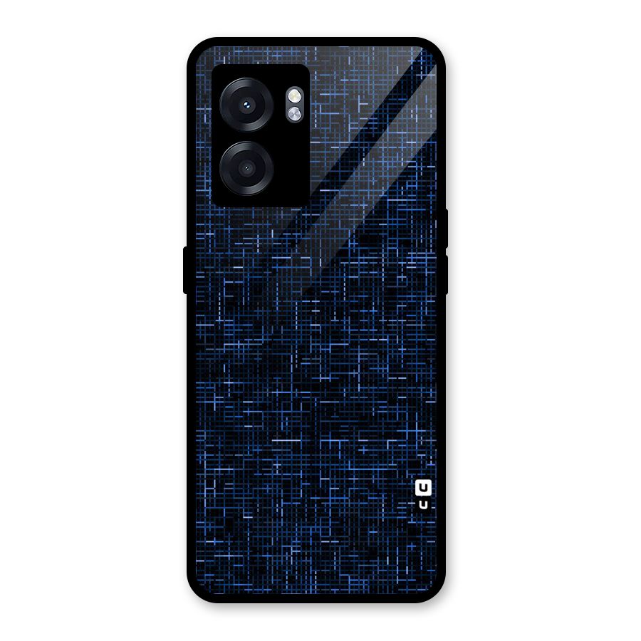Criss Cross Blue Pattern Glass Back Case for Oppo K10 (5G)