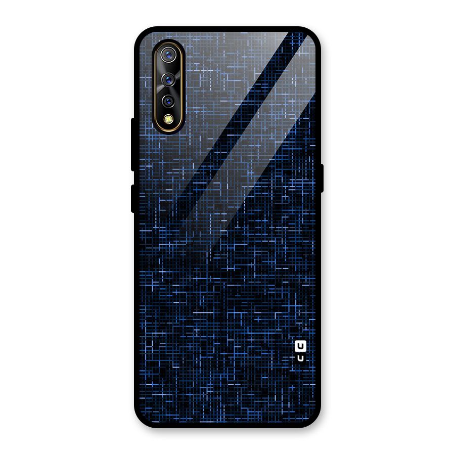 Criss Cross Blue Pattern Glass Back Case for Vivo S1
