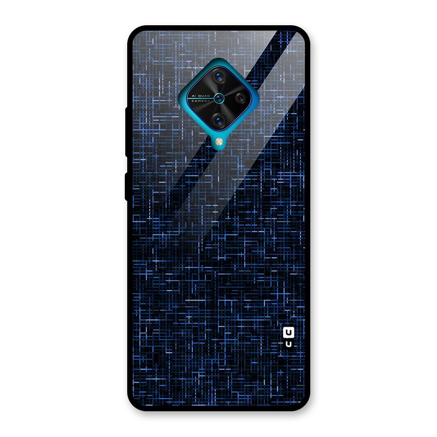 Criss Cross Blue Pattern Glass Back Case for Vivo S1 Pro