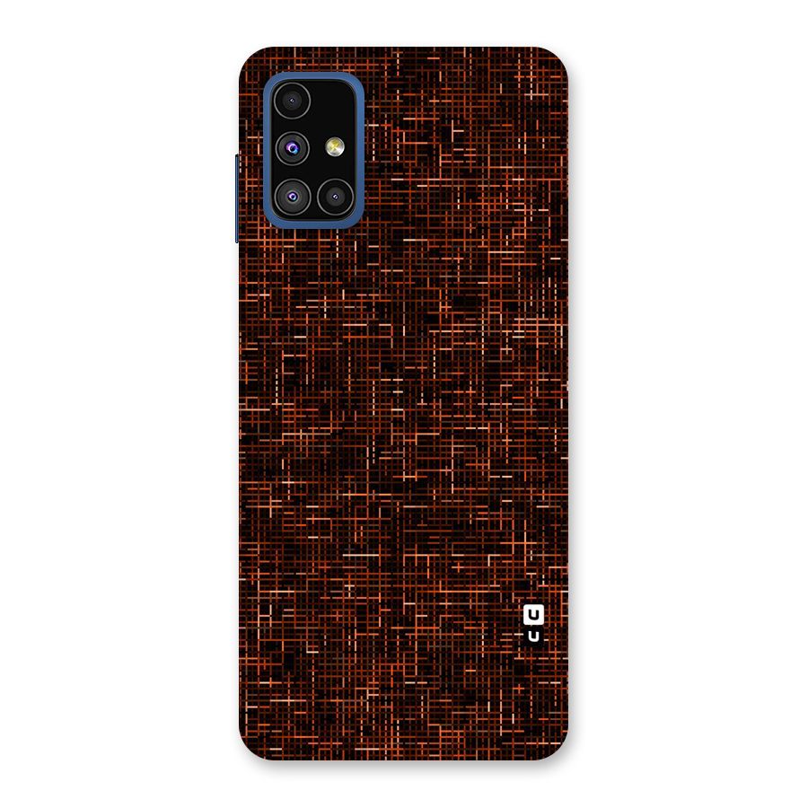 Criss Cross Brownred Pattern Back Case for Galaxy M51