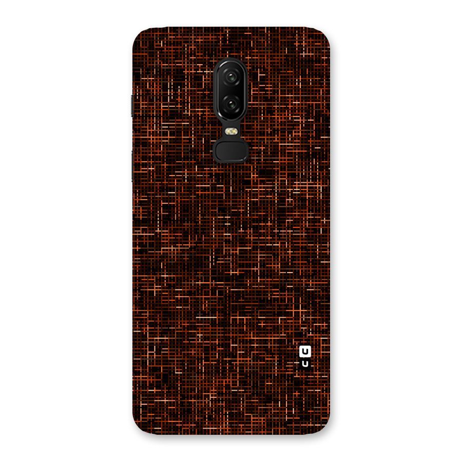 Criss Cross Brownred Pattern Back Case for OnePlus 6