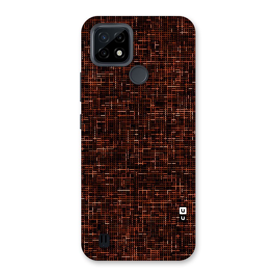 Criss Cross Brownred Pattern Back Case for Realme C21