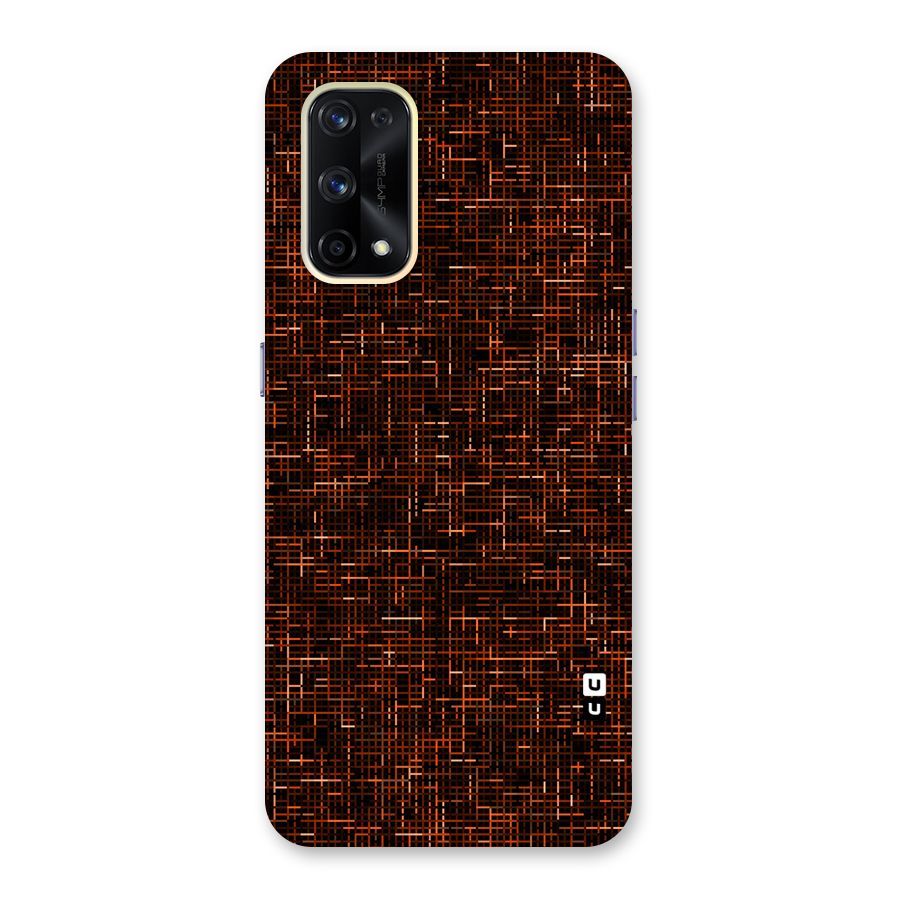 Criss Cross Brownred Pattern Glass Back Case for Realme X7 Pro