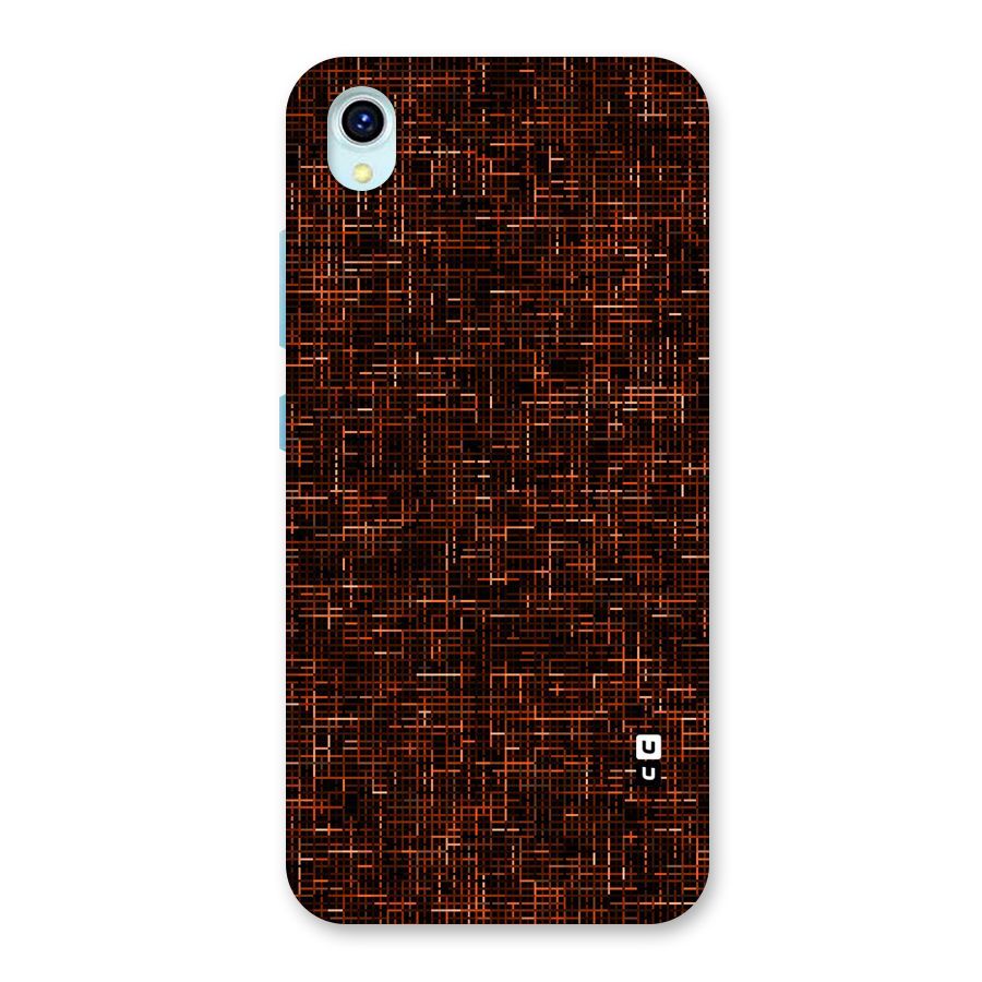 Criss Cross Brownred Pattern Back Case for Vivo Y1s
