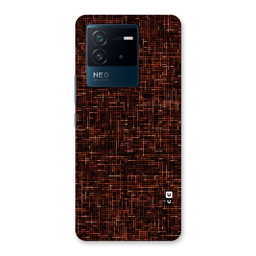 Criss Cross Brownred Pattern Back Case for Vivo iQOO Neo 6 5G