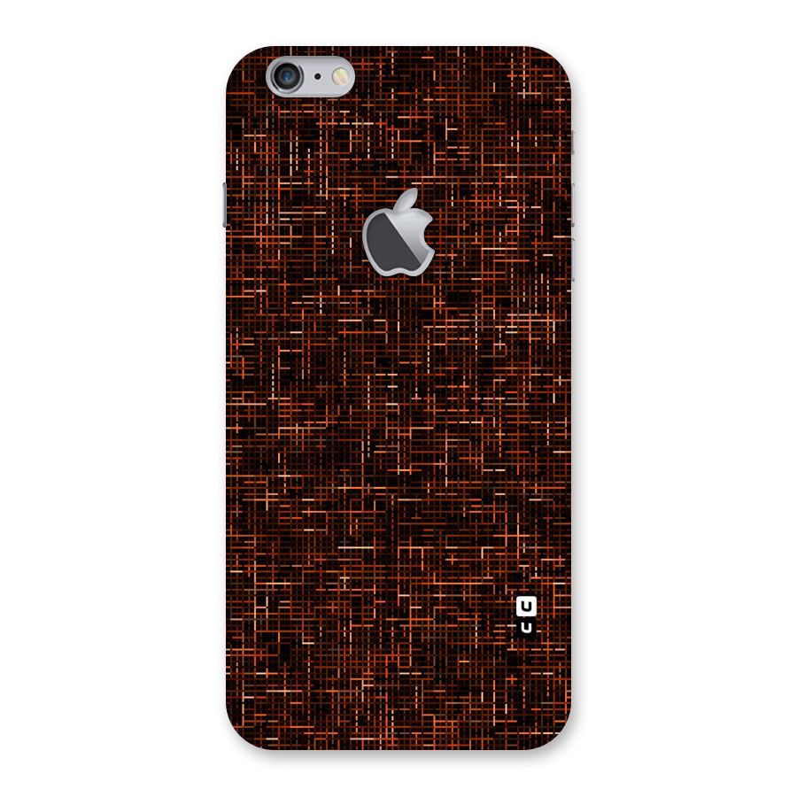 Criss Cross Brownred Pattern Back Case for iPhone 6 Plus 6S Plus Logo Cut