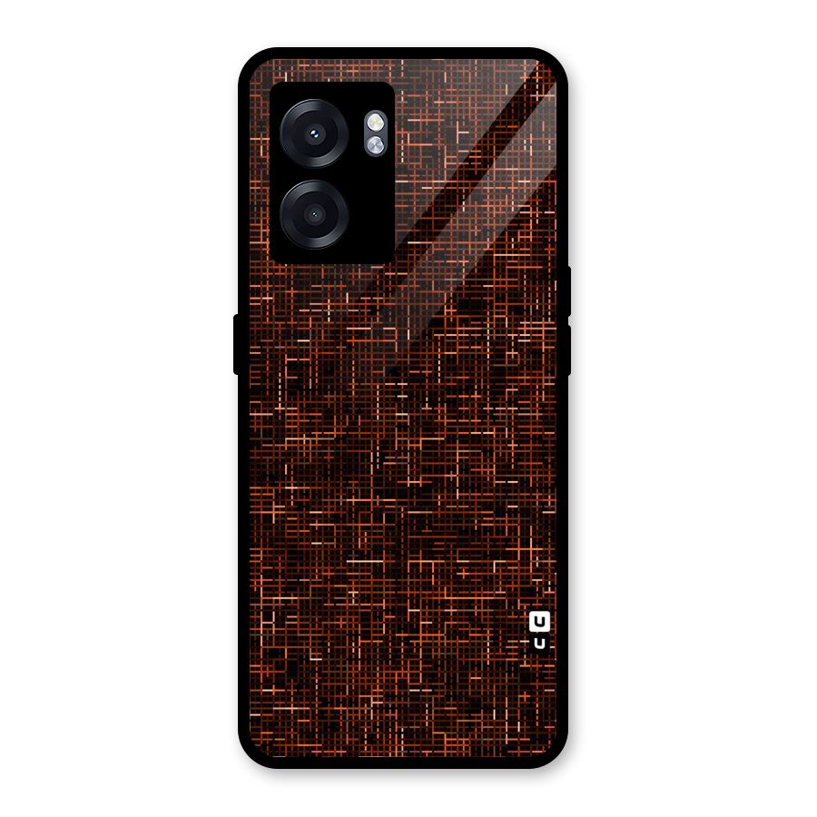 Criss Cross Brownred Pattern Glass Back Case for Oppo K10 (5G)