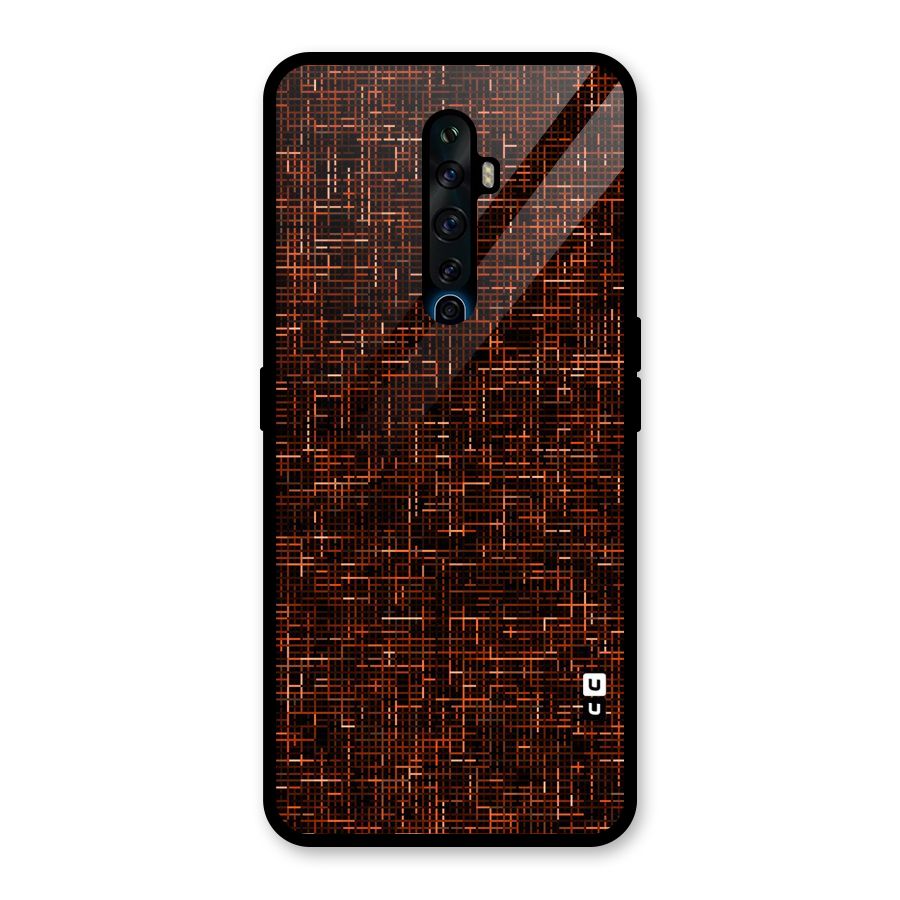 Criss Cross Brownred Pattern Glass Back Case for Oppo Reno2 Z