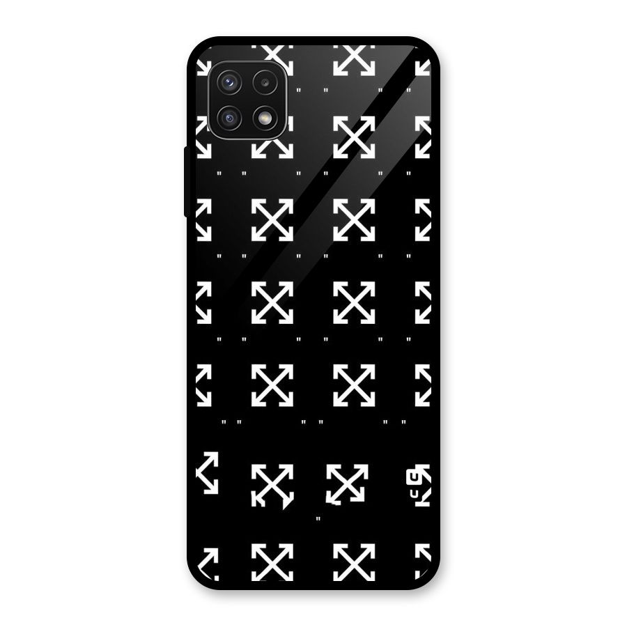 Cross Arrow Black Glass Back Case for Galaxy A22 5G
