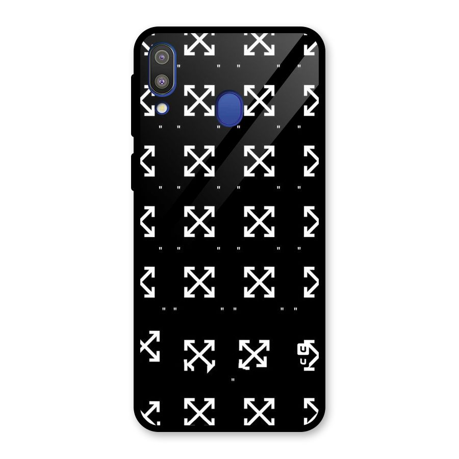 Cross Arrow Black Glass Back Case for Galaxy M20