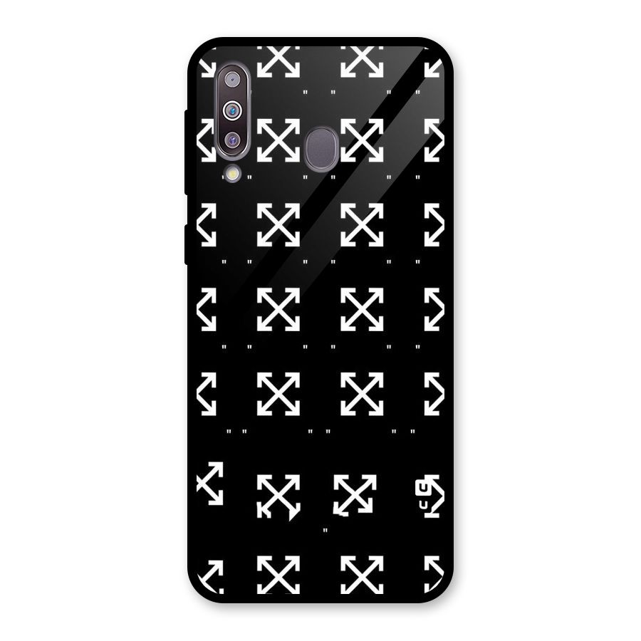 Cross Arrow Black Glass Back Case for Galaxy M30