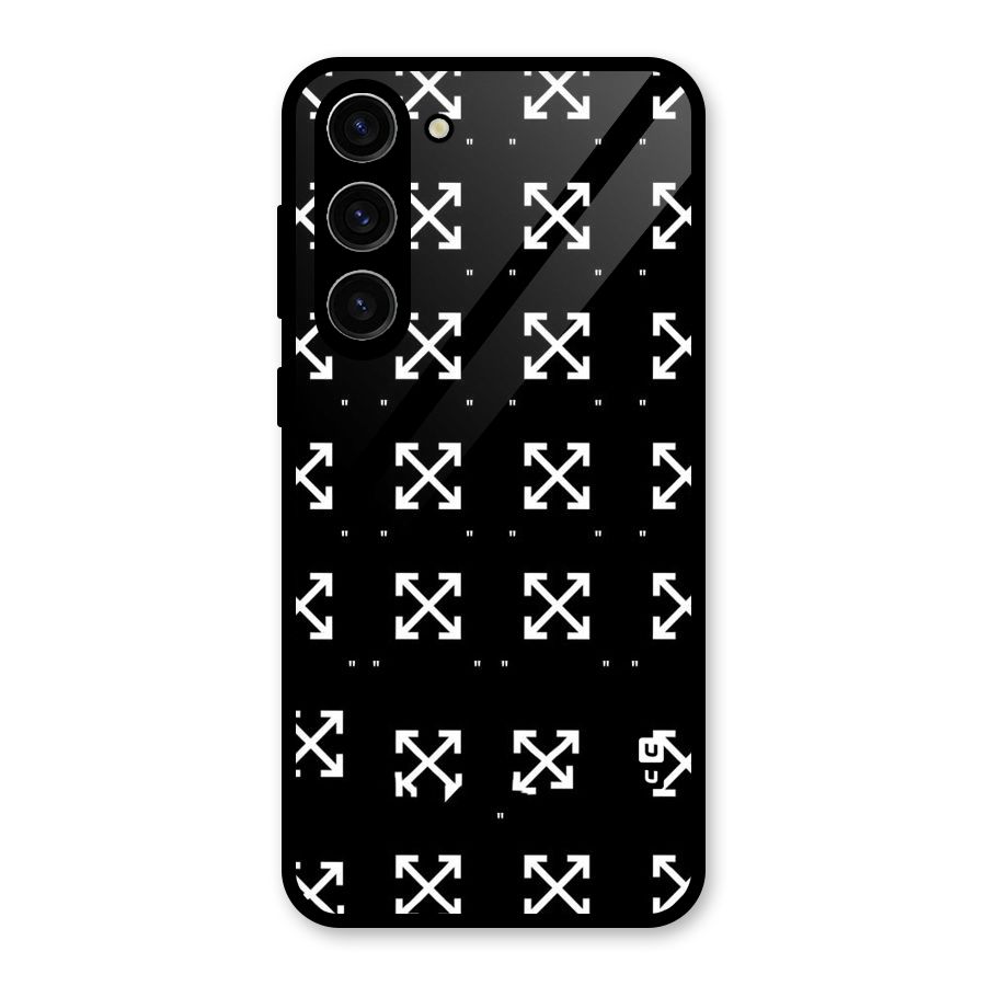 Cross Arrow Black Glass Back Case for Galaxy S23 Plus