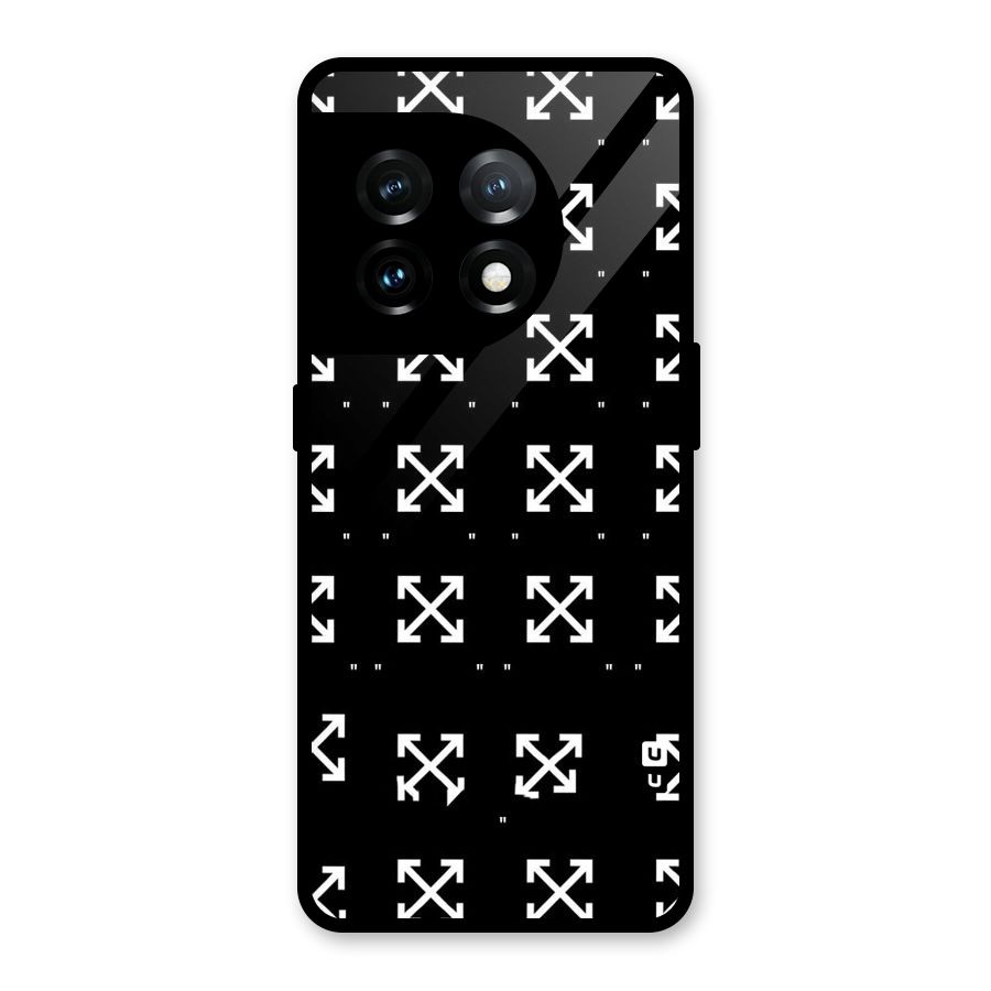 Cross Arrow Black Glass Back Case for OnePlus 11