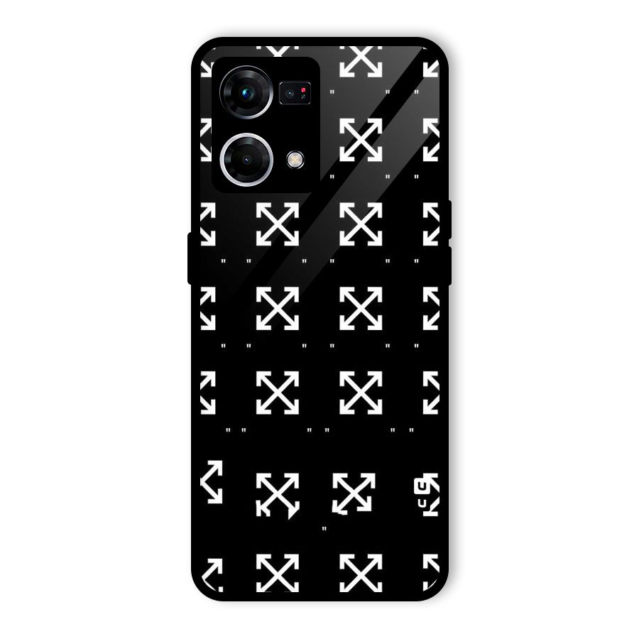 Cross Arrow Black Glass Back Case for Oppo F21 Pro 5G