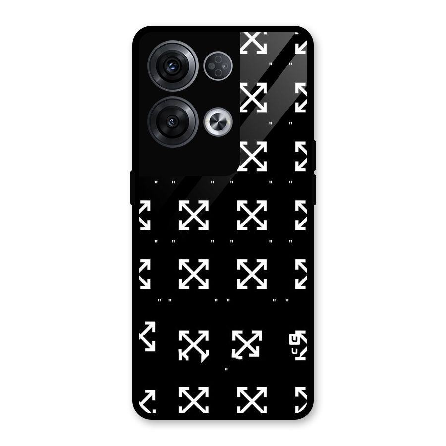 Cross Arrow Black Glass Back Case for Oppo Reno8 Pro 5G