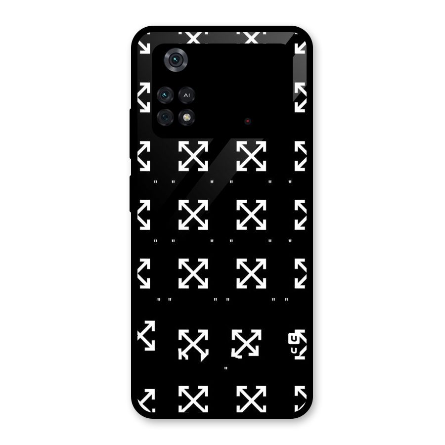 Cross Arrow Black Glass Back Case for Poco M4 Pro 4G
