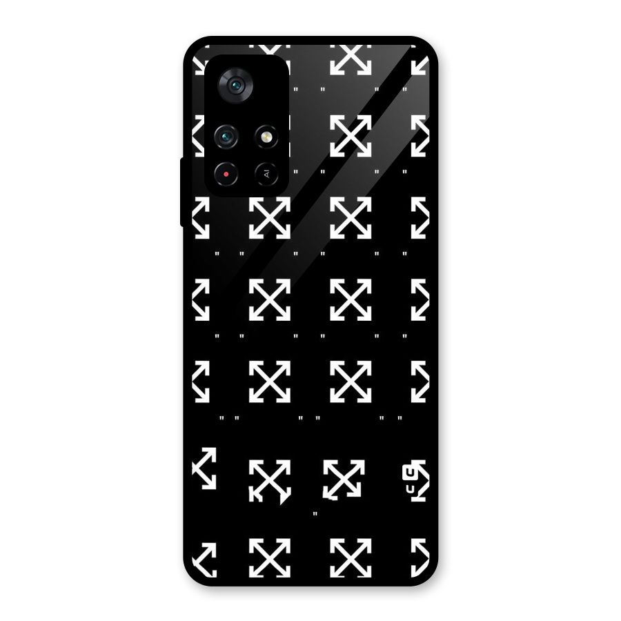 Cross Arrow Black Glass Back Case for Poco M4 Pro 5G