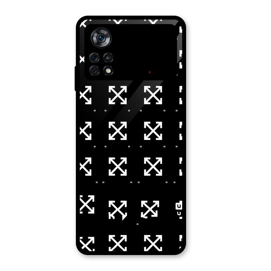 Cross Arrow Black Glass Back Case for Poco X4 Pro 5G