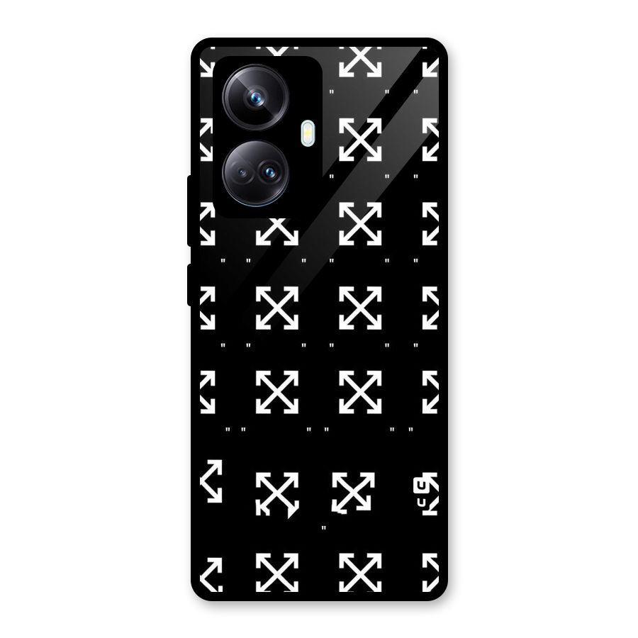 Cross Arrow Black Glass Back Case for Realme 10 Pro Plus