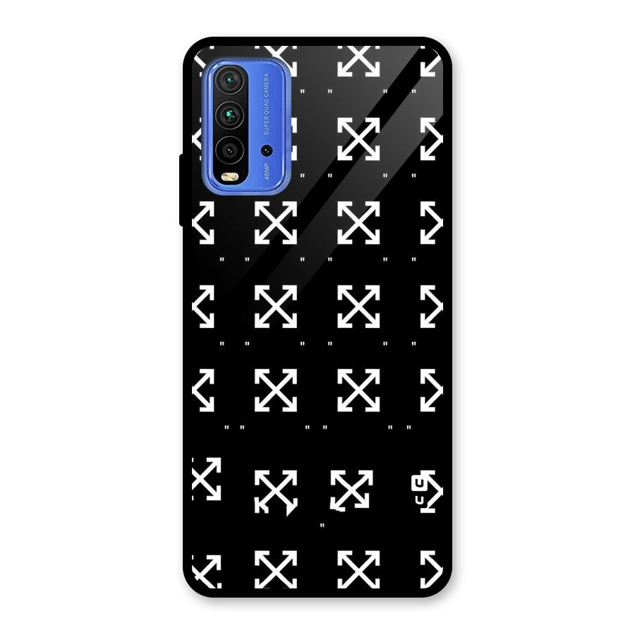 Cross Arrow Black Glass Back Case for Redmi 9 Power