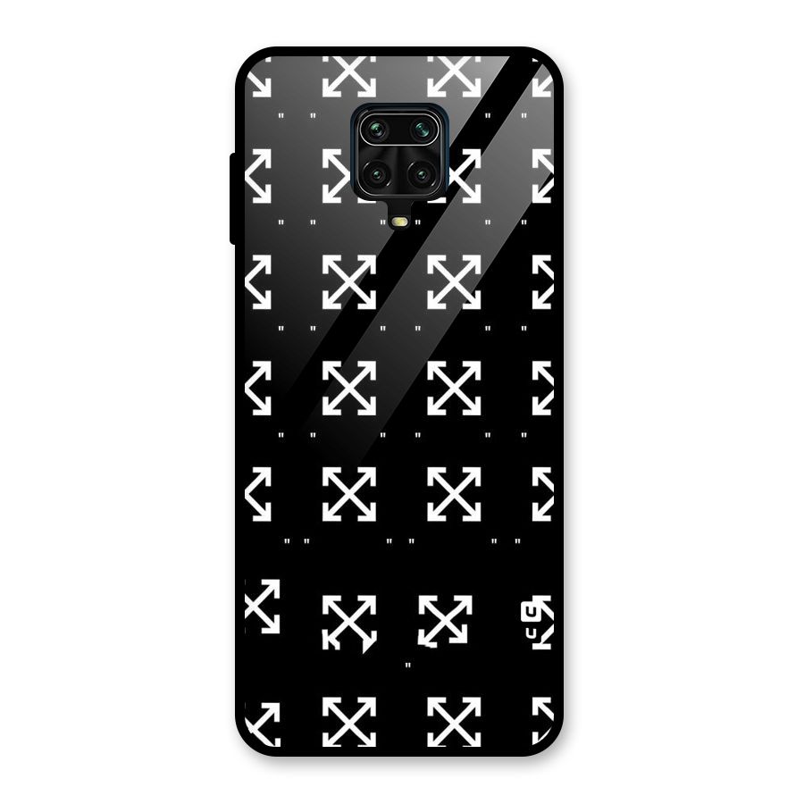 Cross Arrow Black Glass Back Case for Redmi Note 9 Pro