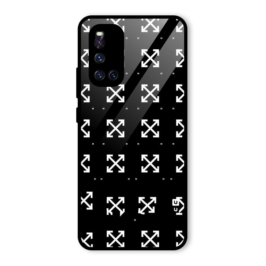Cross Arrow Black Glass Back Case for Vivo V19