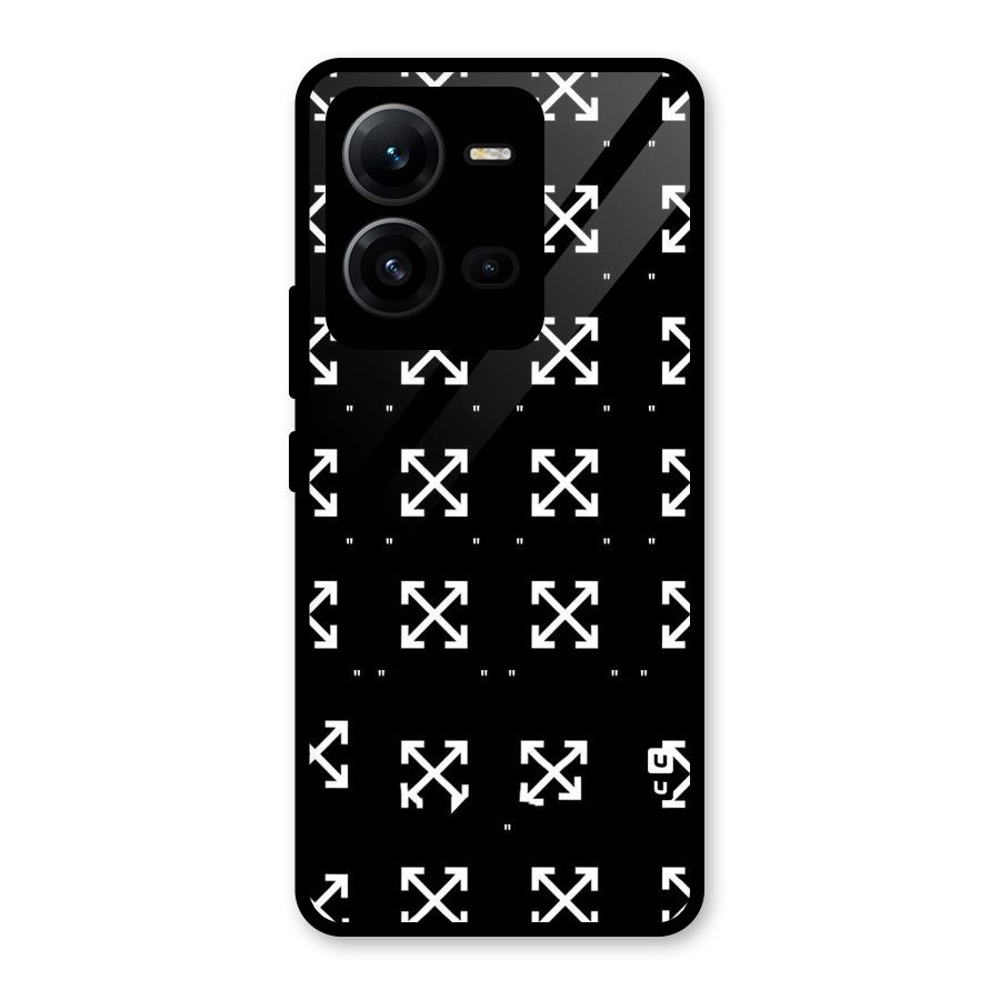Cross Arrow Black Glass Back Case for Vivo V25
