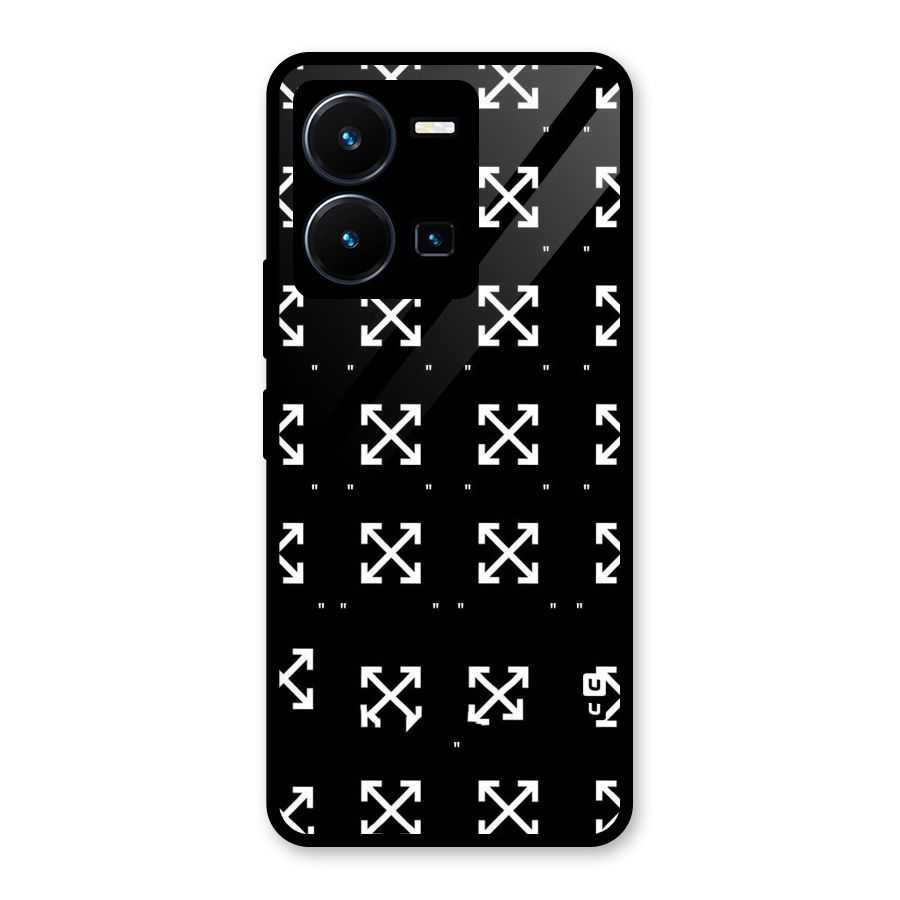 Cross Arrow Black Glass Back Case for Vivo Y35