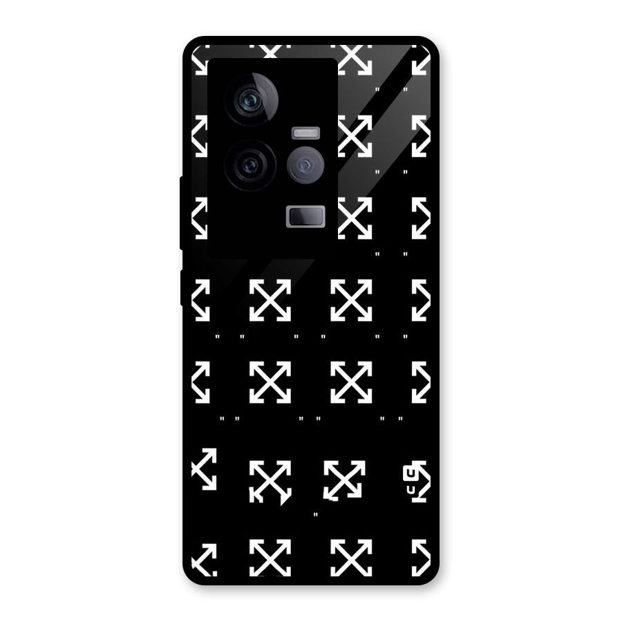 Cross Arrow Black Glass Back Case for Vivo iQOO 11 5G