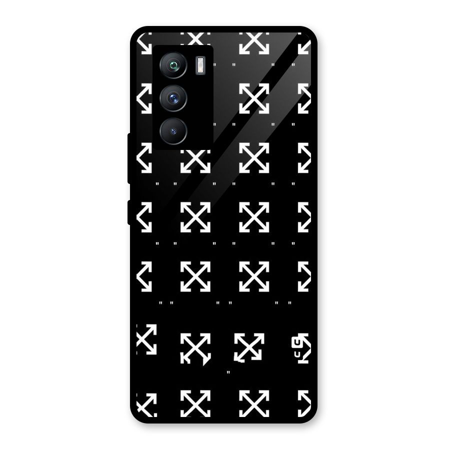 Cross Arrow Black Glass Back Case for Vivo iQOO 9 SE