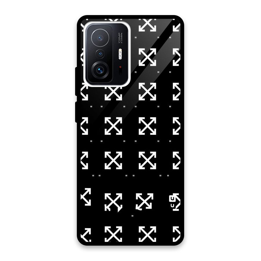 Cross Arrow Black Glass Back Case for Xiaomi 11T Pro