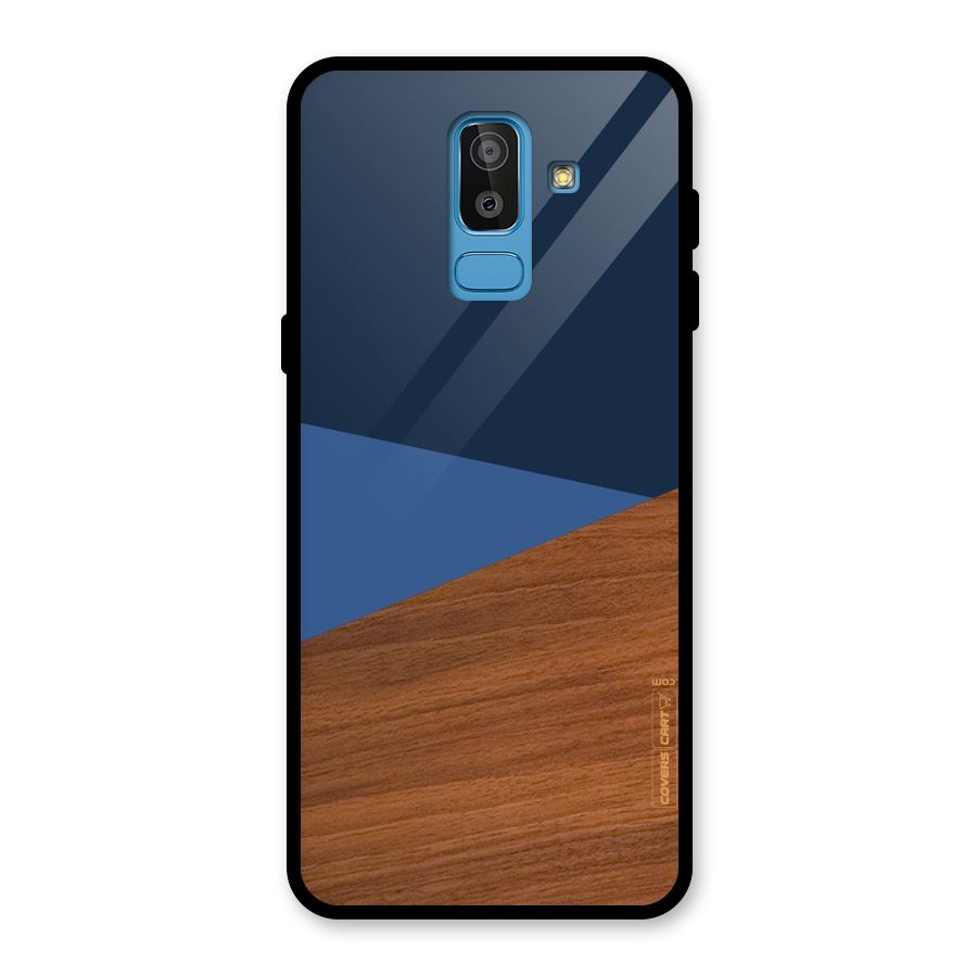 Crossed Lines Pattern Glass Back Case for Galaxy J8