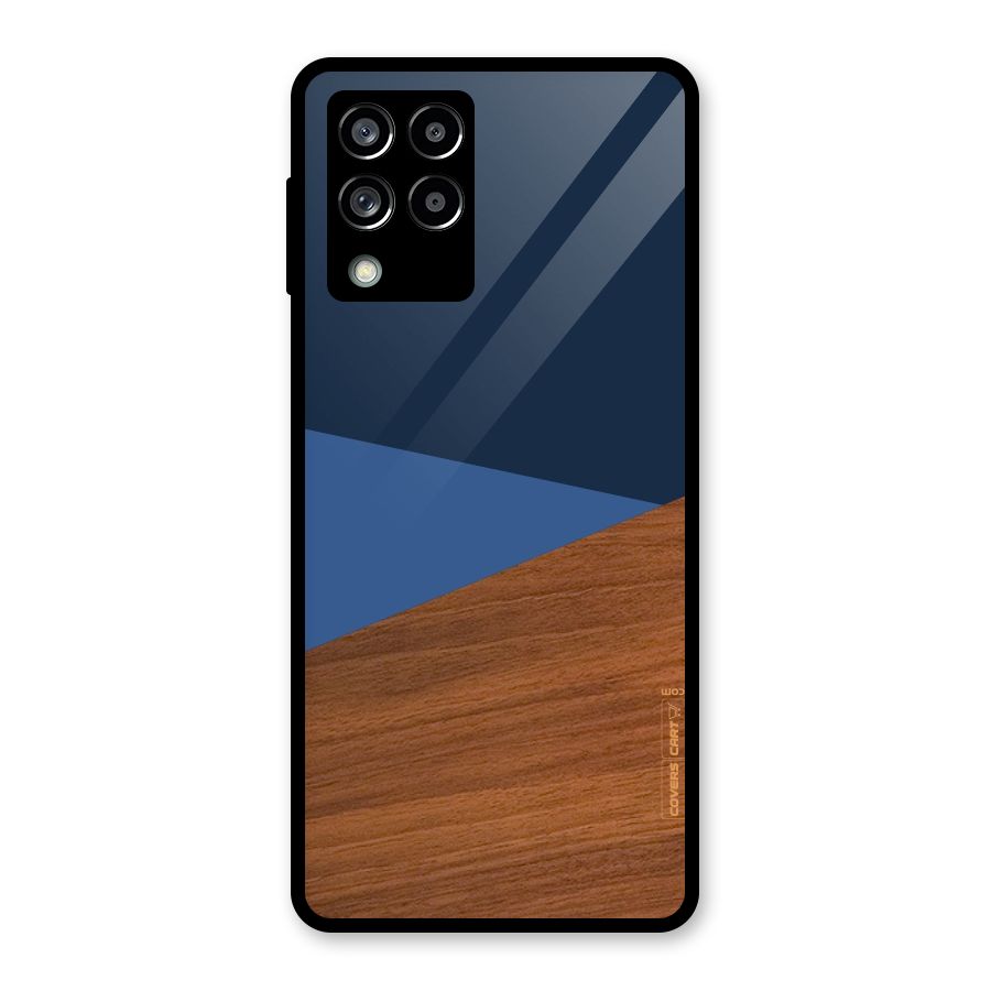 Crossed Lines Pattern Glass Back Case for Galaxy M53 5G
