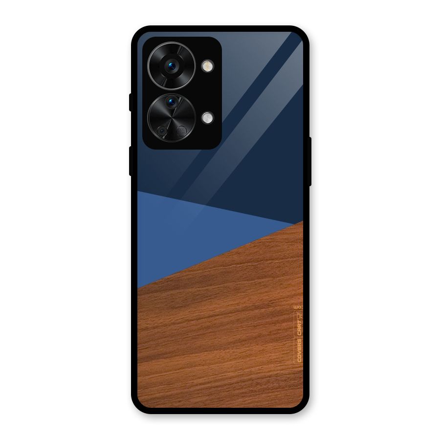 Crossed Lines Pattern Glass Back Case for OnePlus Nord 2T