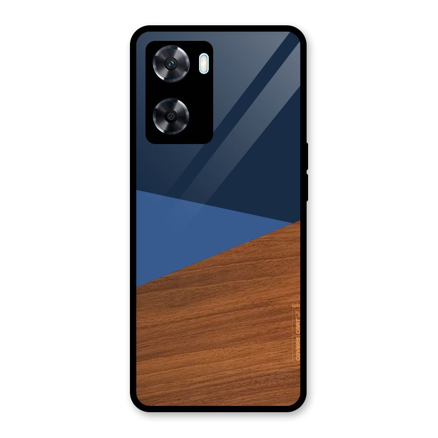Crossed Lines Pattern Glass Back Case for Oppo A77
