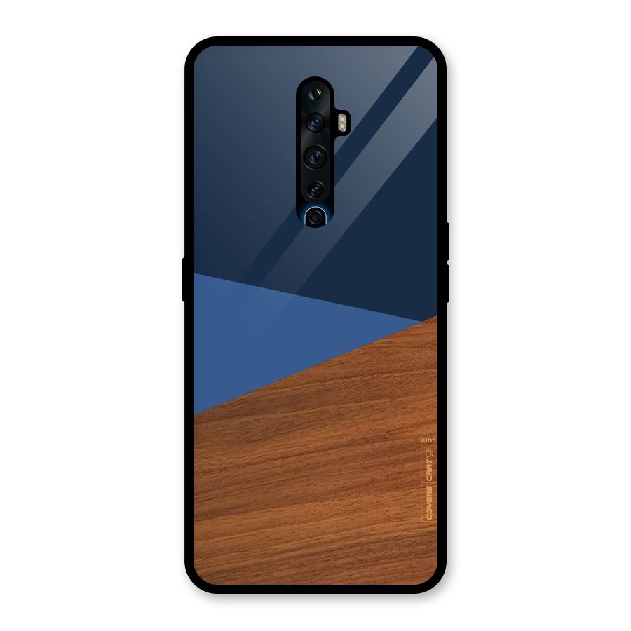 Crossed Lines Pattern Glass Back Case for Oppo Reno2 F