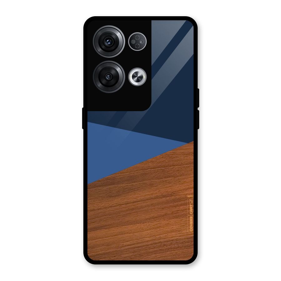 Crossed Lines Pattern Glass Back Case for Oppo Reno8 Pro 5G