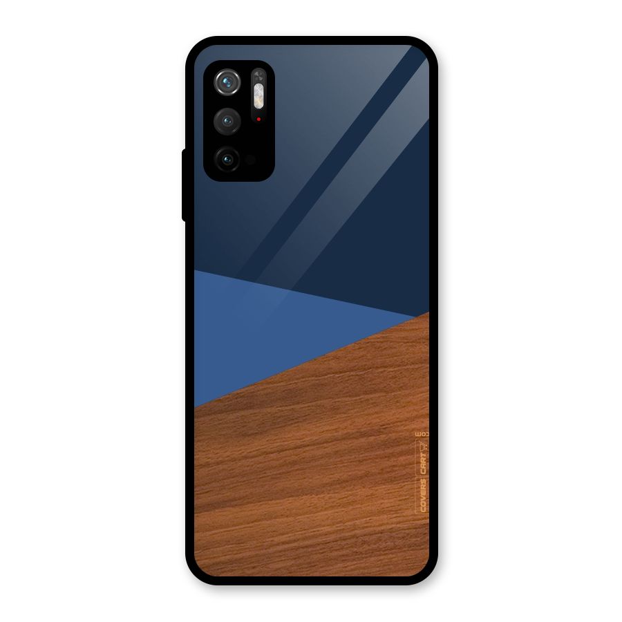 Crossed Lines Pattern Glass Back Case for Poco M3 Pro 5G