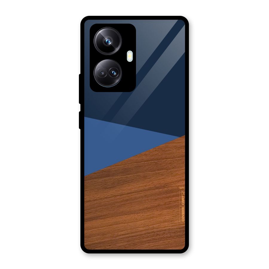 Crossed Lines Pattern Glass Back Case for Realme 10 Pro Plus