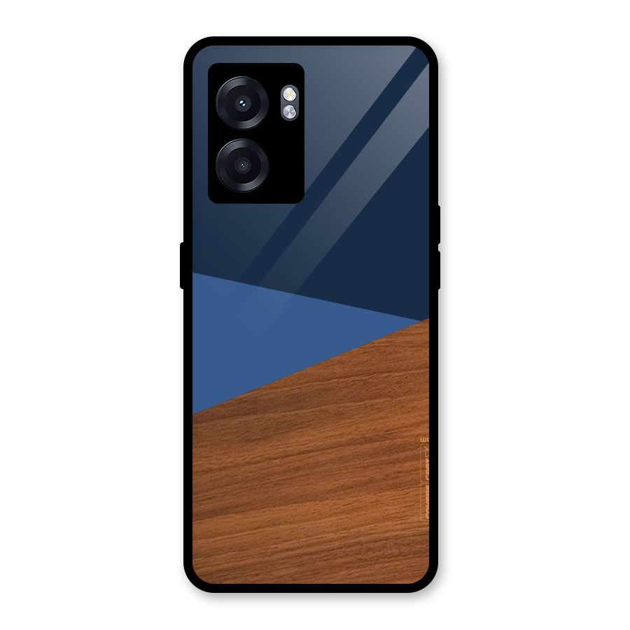 Crossed Lines Pattern Glass Back Case for Realme Narzo 50 5G