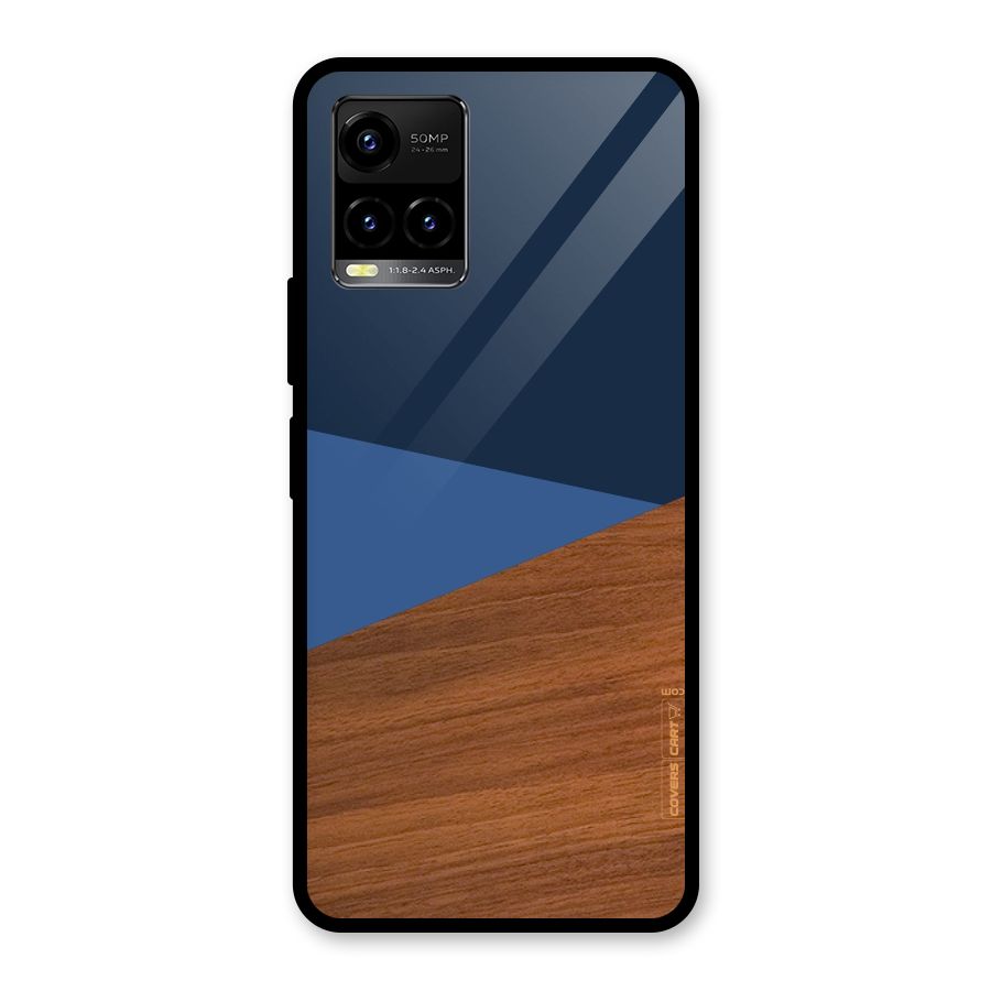 Crossed Lines Pattern Glass Back Case for Vivo Y21A