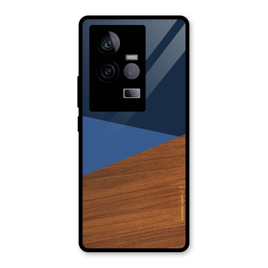 Crossed Lines Pattern Glass Back Case for Vivo iQOO 11 5G