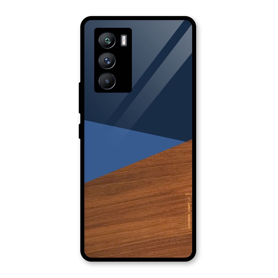 Crossed Lines Pattern Glass Back Case for Vivo iQOO 9 SE