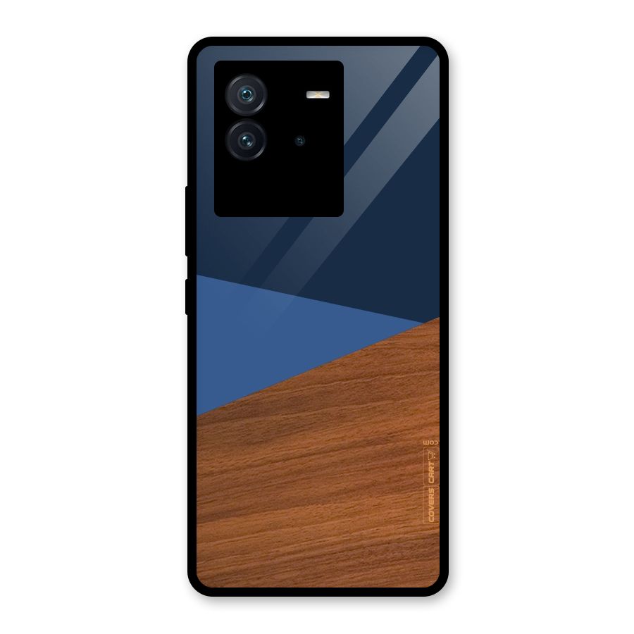 Crossed Lines Pattern Glass Back Case for Vivo iQOO Neo 6 5G