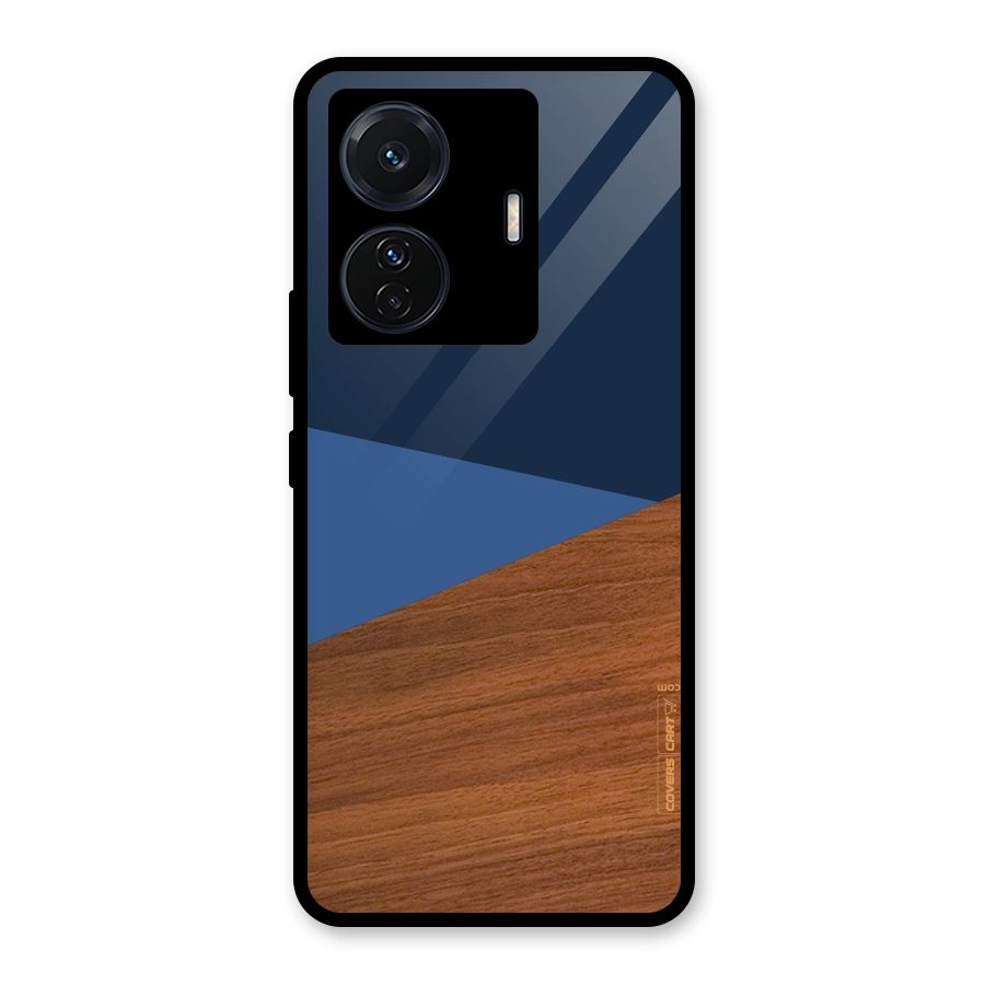 Crossed Lines Pattern Glass Back Case for Vivo iQOO Z6 Pro