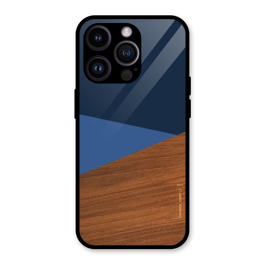 Crossed Lines Pattern Glass Back Case for iPhone 14 Pro