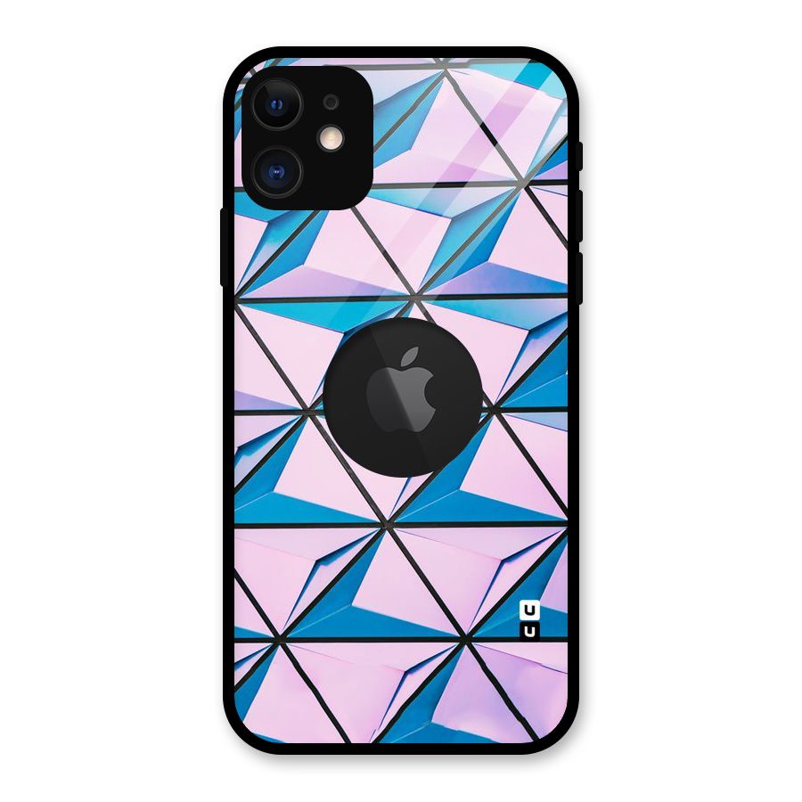 Crystal Abstract Glass Back Case for iPhone 11 Logo Cut